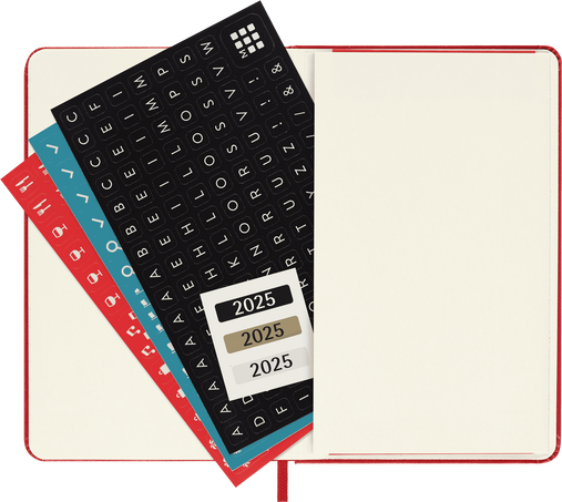 Agenda Classic 2025 Pocket Settimanale, copertina rigida, 12 mesi, Rosso Scarlatto - Side view