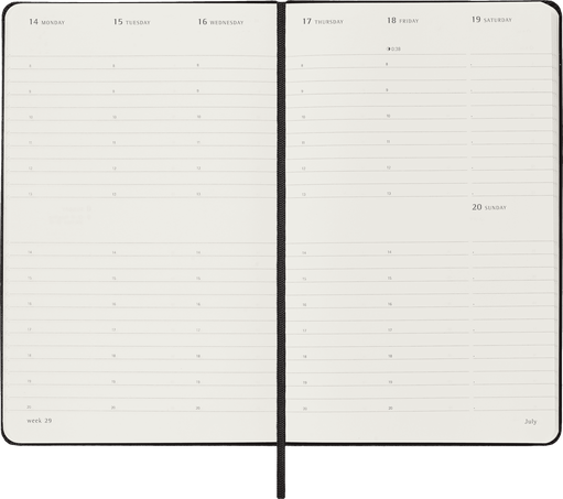 Agenda Classic 2025 Large Semainier horizontal, couverture rigide, 12 mois, Noir - Side view