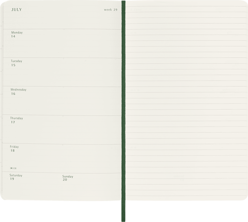 Classic Planner 2025 Large Weekly, soft cover, 12 months, Myrtle Green - Side view