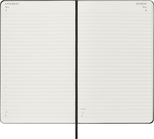 Classic Planner 2025 Large Daily, hard cover, 12 months, Black - Side view