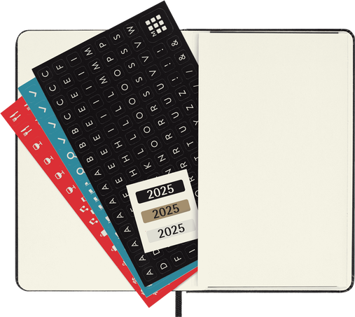 Classic Planner 2025 Pocket Daily, hard cover, 12 months, Black - Side view