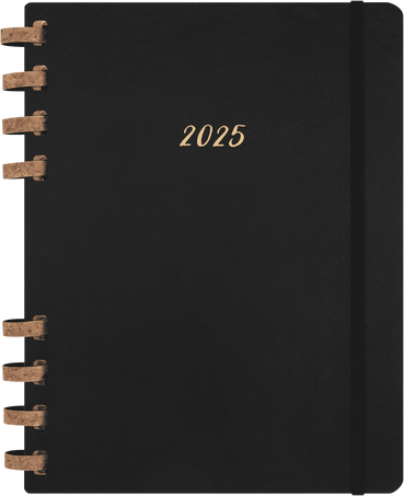 Life Planner 2025 XL 12-Month, Spiral, Black - Front view