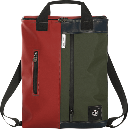 Shopperpack Moleskine x REDO Unico nel suo genere, upcycled, Red & green patchwork - Front view