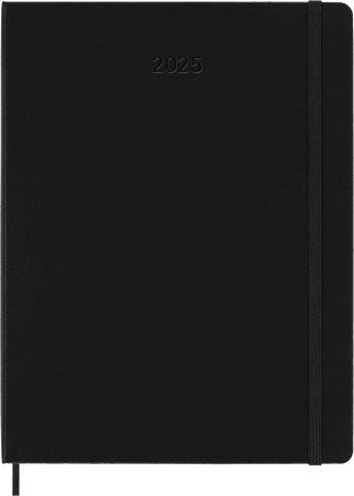 Classic Planner 2025 XL Weekly, hard cover, 12 months, Black - Front view