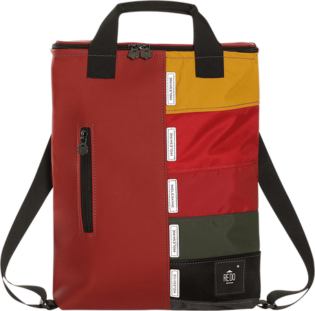 Shopperpack Moleskine x REDO Unico nel suo genere, upcycled, Red & multicolor patchwork - Front view