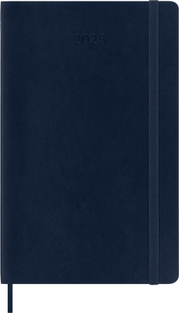 Classic Diary 2025 Large Weekly, soft cover, 12 months, Sapphire Blue - Front view