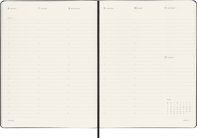 PRO Diary 2024 XL Weekly, hard cover, 12 months, XL 19x25 cm, PRO WEEKLY VERTICAL - Side view