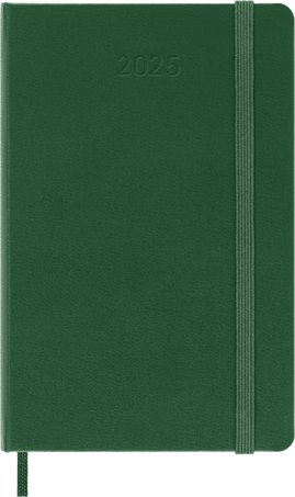 Classic Planner 2025 Pocket Weekly, hard cover, 12 months, Myrtle Green - Front view