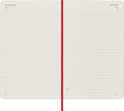 Classic Planner 2025 Large Daily, soft cover, 12 months, Scarlet Red - Side view