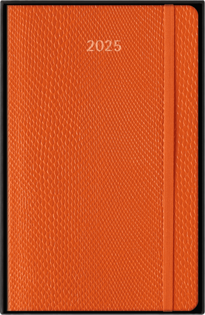 Precious & Ethical Planner 2025 Weekly, 12-Month, Vegan Cover, Orange - Side view