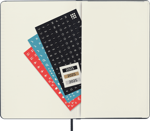 Agenda Classic 2025 Large Semainier horizontal, couverture rigide, 12 mois, Noir - Side view