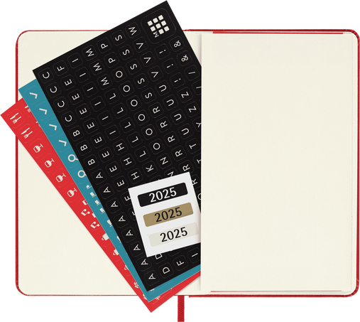 Agenda Classic Pocket 2025 Journalier, couverture rigide, 12 mois, Rouge Écarlate - Side view