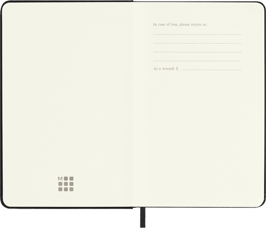 Agenda Classic Pocket 2025 Semainier horizontal, couverture rigide, 12 mois, Noir - Side view