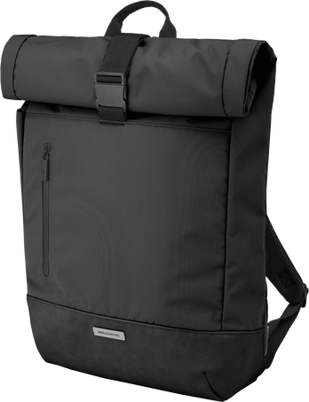 Rolltop Backpack Metro Collection, Black - Front view