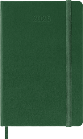 Agenda Classic 2025 Pocket Giornaliera, copertina rigida, 12 mesi, Verde Mirto - Front view