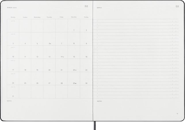 Smart Kalender PRO 2025 Wochenkalender, 12 Monate - Side view