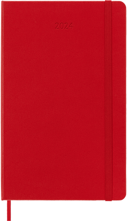 Agenda Classic 2024 Large Giornaliera, copertina rigida, 12 mesi Rosso  Scarlatto