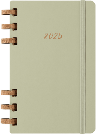 Life Planner 2025 L 12 Monate, Spiralbindung, Grün - Front view