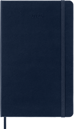 Agenda Classic 2025 Large Diaria, tapa dura, 12 meses, Azul Zasfiro - Front view