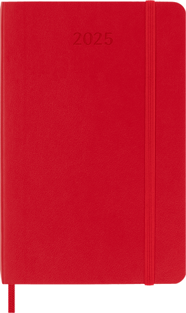 Agenda Classic Pocket 2025 Semainier, couverture souple, 12 mois, Rouge Écarlate - Front view