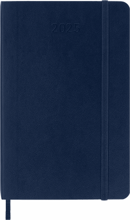 Agenda Classic 2025 Pocket Diaria, tapa blanda, 12 meses, Azul Zasfiro - Front view