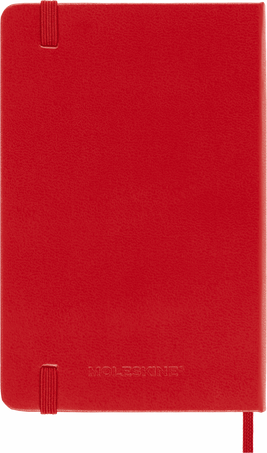 Agenda Classic Pocket 2025 Journalier, couverture rigide, 12 mois, Rouge Écarlate - Back view