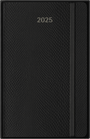 Precious & Ethical Planner 2025 Weekly, 12-Month, Vegan Cover, Black - Side view