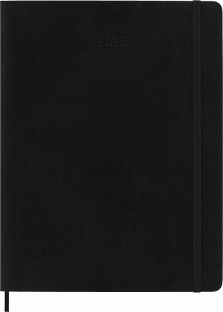 Agenda Classic 2025 XL Settimanale, copertina morbida, 12 mesi, Nero - Front view