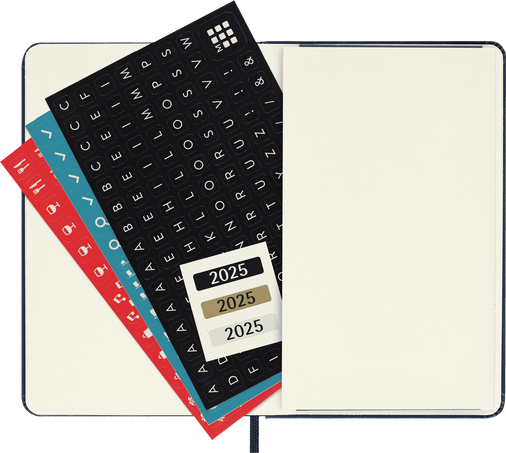 Agenda Classic Pocket 2025 Journalier, couverture rigide, 12 mois, Bleu Saphir - Side view