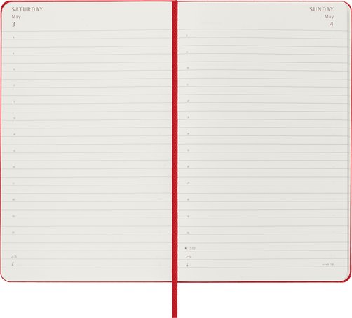 Classic Planner 2025 Large Daily, hard cover, 12 months, Scarlet Red - Side view