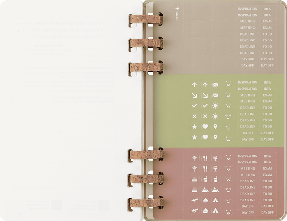 Life Planner 2025 L 12-Month, Spiral, Green - Side view