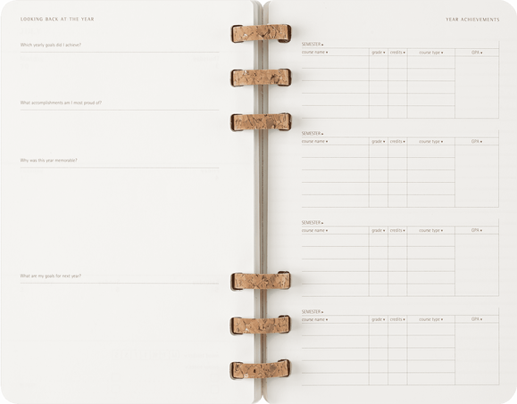 Life Planner 2025 L 12 mesi, Spirale, Nero - Side view