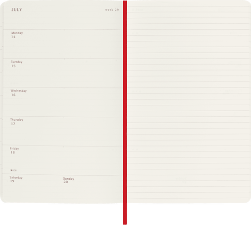 Klassischer Kalender 2025 Large Wochenkalender, weicher einband, 12 Monate, Scharlachrot - Side view