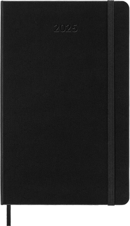 Classic Diary 2025 Large Weekly vertical, hard cover, 12 months, Black - Front view