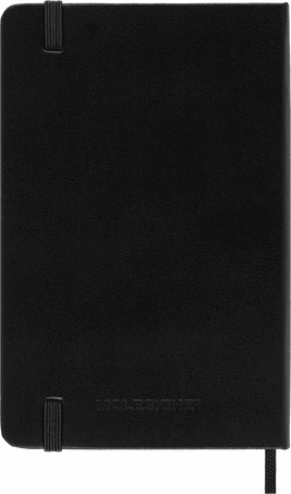 Agenda Classic 2025 Pocket Settimanale orizzontale, copertina rigida, 12 mesi, Nero - Back view