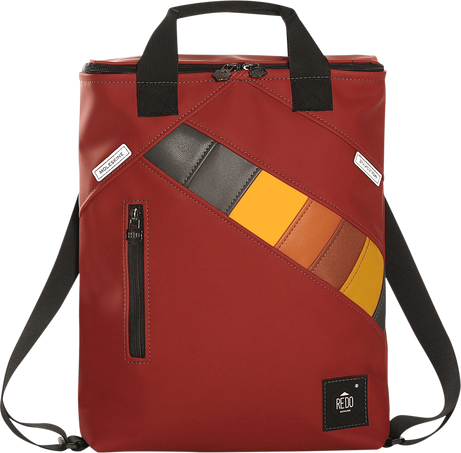 Shopperpack Moleskine x REDO Unico nel suo genere, upcycled, Red & yellow patchwork - Front view