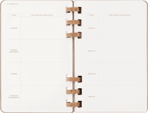 Life Planner 2025 L 12-Month, Spiral, Pink - Side view