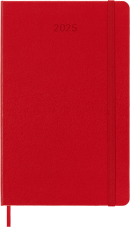 Agenda Classic 2025 Large Journalier, couverture rigide, 12 mois, Rouge Écarlate - Front view