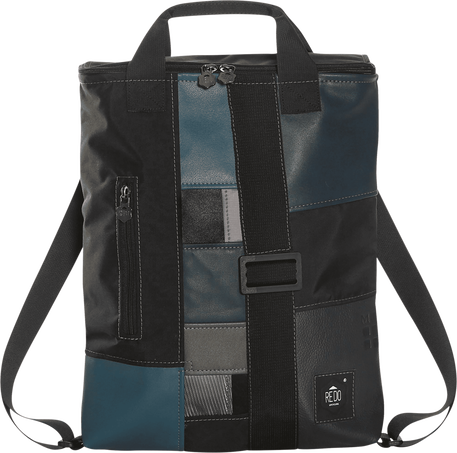 Shopperpack Moleskine x REDO Unico nel suo genere, upcycled, Blue & black patchwork - Front view