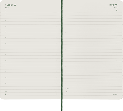 Classic Planner 2025 Large Daily, soft cover, 12 months, Myrtle Green - Side view