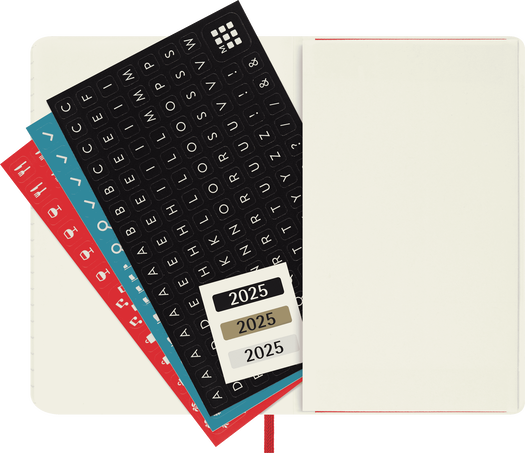 Agenda Classic 2025 Pocket Settimanale, copertina morbida, 12 mesi, Rosso Scarlatto - Side view