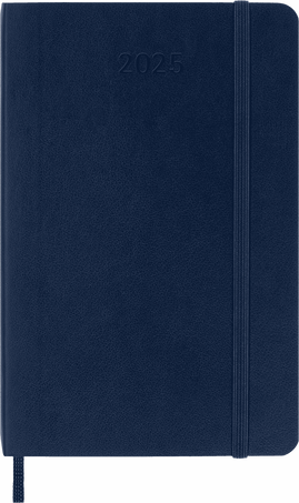 Agenda Classic 2025 Pocket Settimanale, copertina morbida, 12 mesi, Blu Zaffiro - Front view