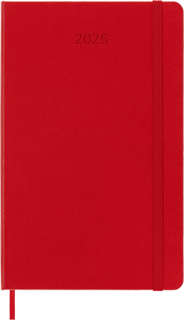 Classic Diary 2025 Large Weekly, hard cover, 12 months, Scarlet Red - Front view