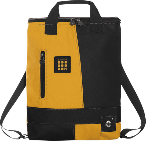 Shopperpack Moleskine x REDO Unico nel suo genere, upcycled, Yellow & black patchwork - Front view