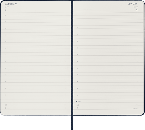 Classic Planner 2025 Large Daily, hard cover, 12 months, Sapphire Blue - Side view