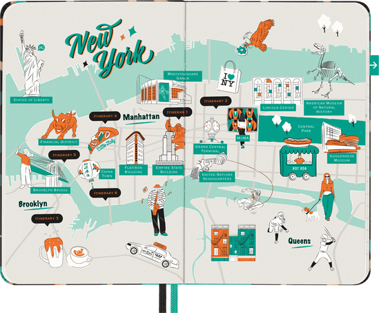 New York City Travel Guide LUXE x Moleskine City Notebook, Hard Cover, New York - Side view