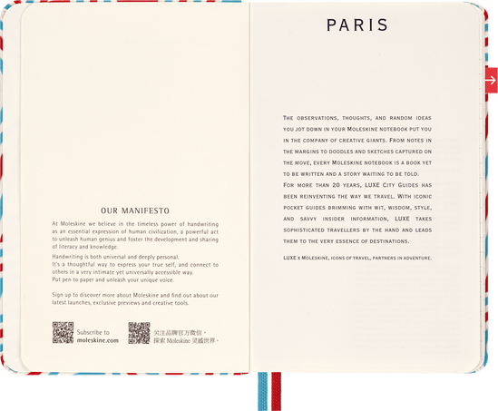 Paris Travel Guide LUXE x Moleskine City Notebook, Hard Cover, Paris - Side view