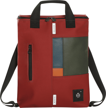 Moleskine x REDO Shopperpack Einzigartig, upgecycelt, Red & green patchwork - Front view