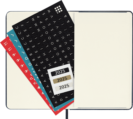 Agenda Classic Pocket 2025 Semainier, couverture rigide, 12 mois, Bleu Saphir - Side view