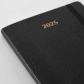 Precious & Ethical Planner 2025 Weekly, 12-Month, Vegan Cover, Black - Lifestyle